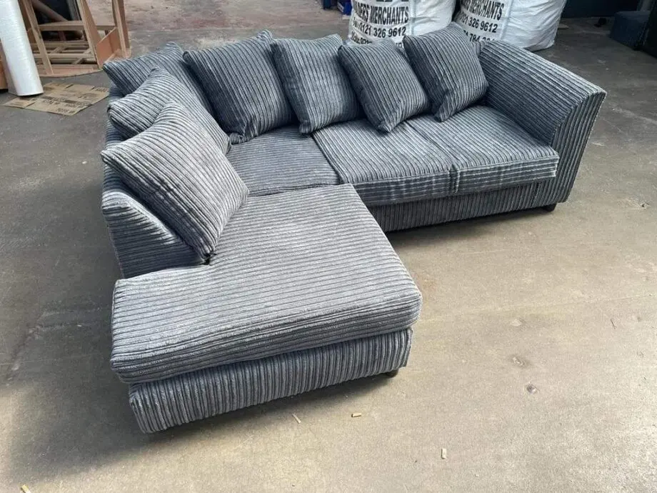 Jumbo Cord Corner Sofa Sale & Free Footstool