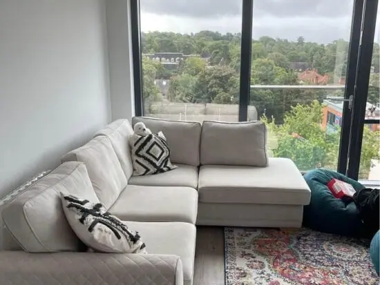 Dfs Orka Range Upholstered in a Cream Fabric Sofa For Sale