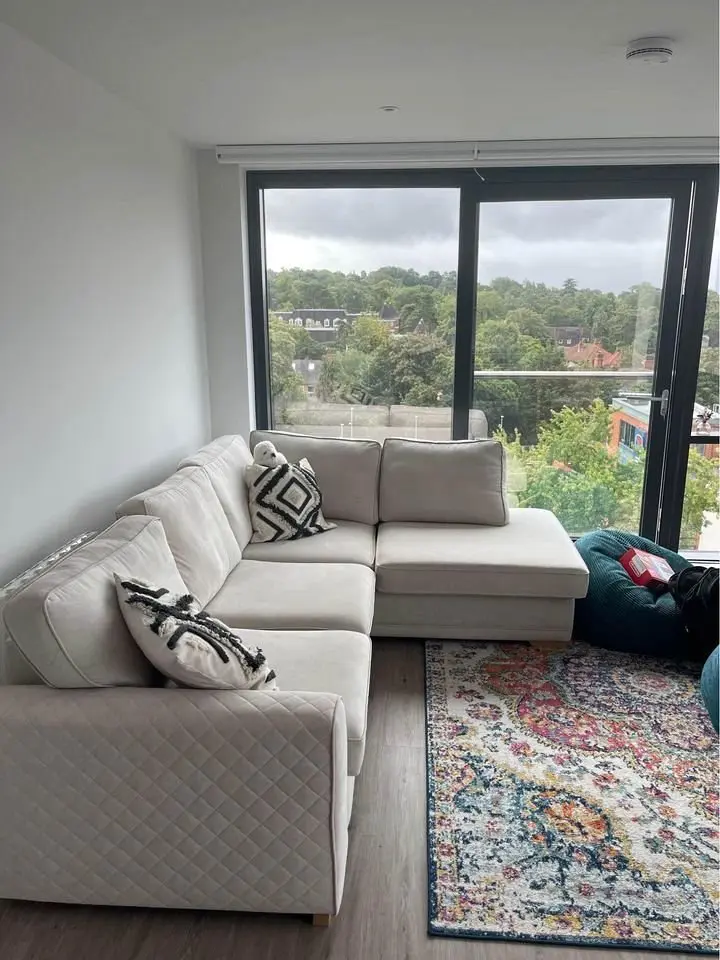 Dfs Orka Range Upholstered in a Cream Fabric Sofa For Sale