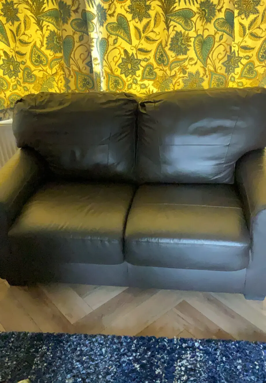 2 seater brown leather sofa