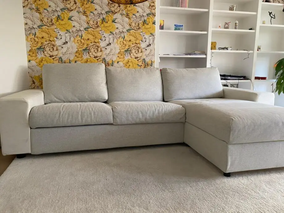 IKEA cream sofa / 3 seater L shaped /