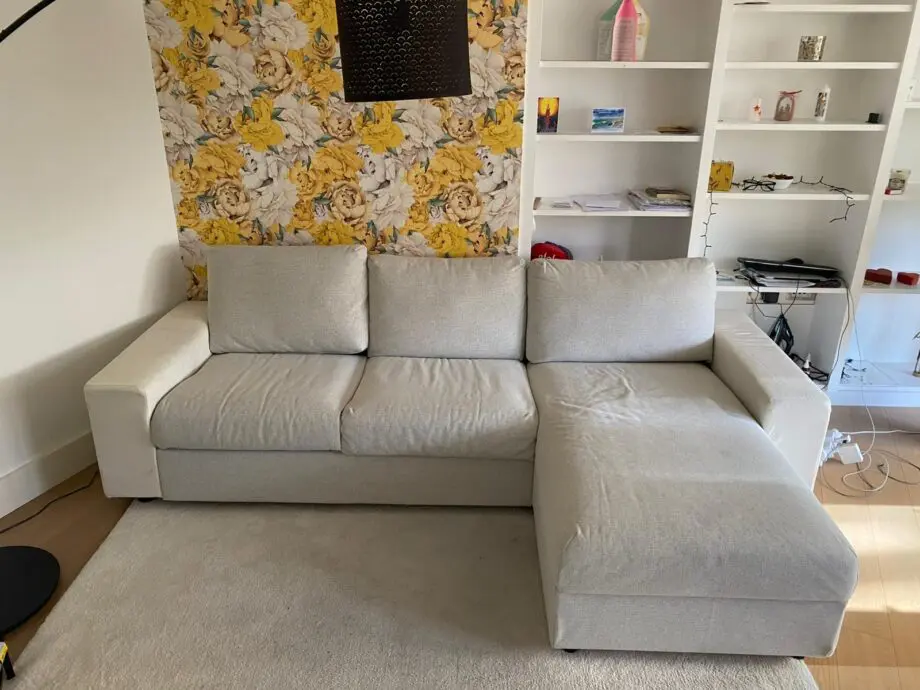 IKEA cream sofa / 3 seater L shaped /