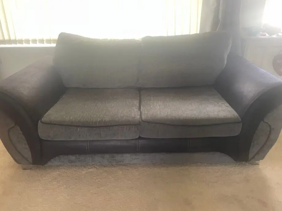 DFS grey and black 2 and 3 seater sofa