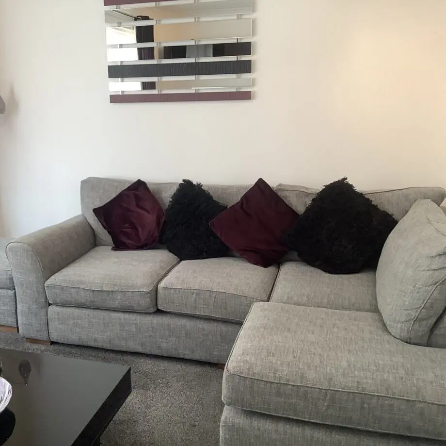 Brand New Next Corner Chaise Sofa + Pouffe For Sale - Order Today, Delivered Tomorrow.