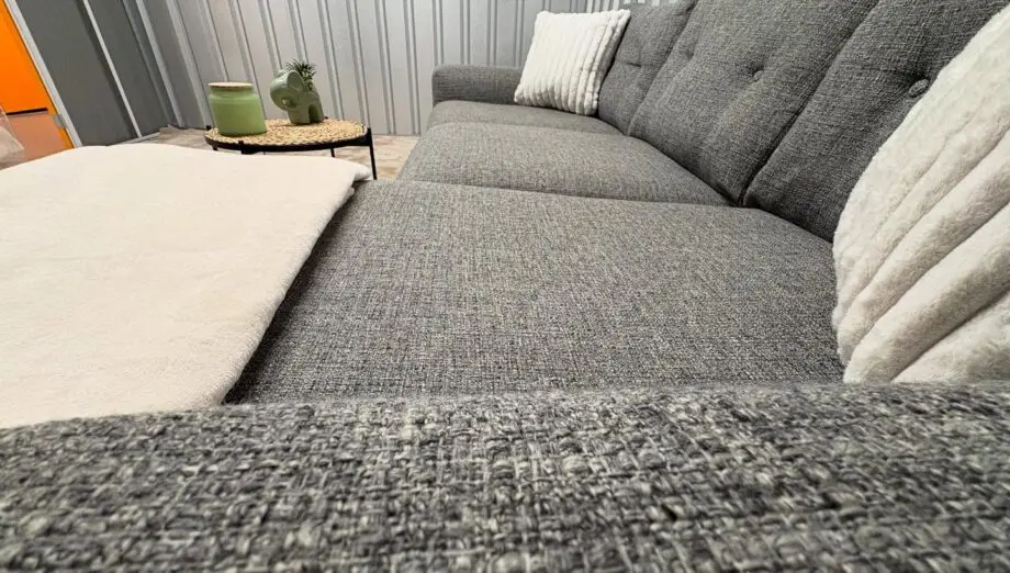 Comfy Grey L-Shaped Sofa – Corner Sofa with High Back Cushions