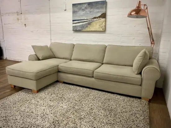 John Lewis High Back L-Shape Sofa in Beige – Perfect for Relaxing
