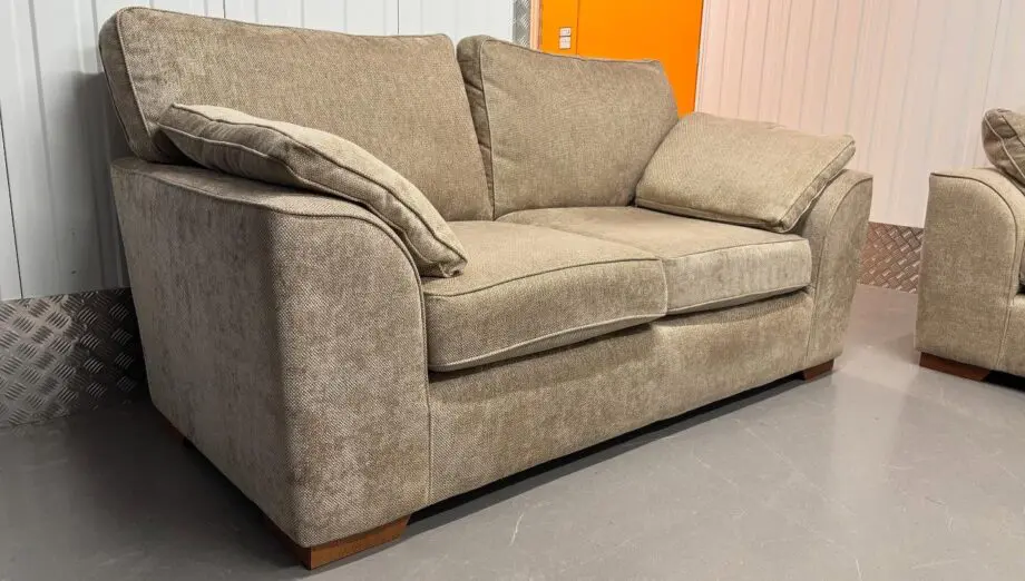 Next Mink 3x Settee Sofa & 2x Settee Sofa / 3+2 Seater Sofa Set With High back Cushions