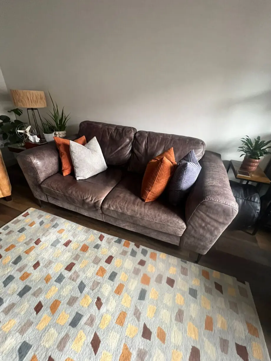 Barker and Stonehouse Brown Troy Leather 2 Seater Sofa