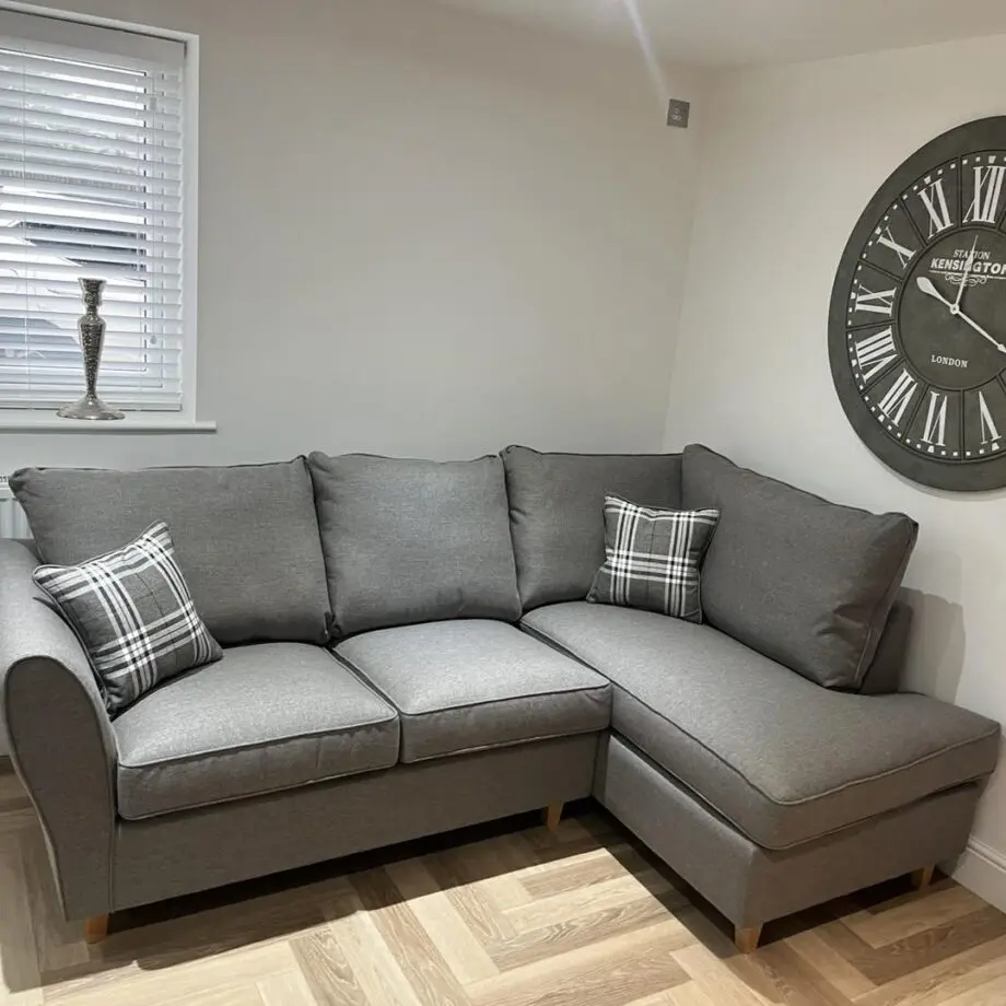 SCS Hugo Fabric Right Hand Facing Chaise Standard Back Sofa