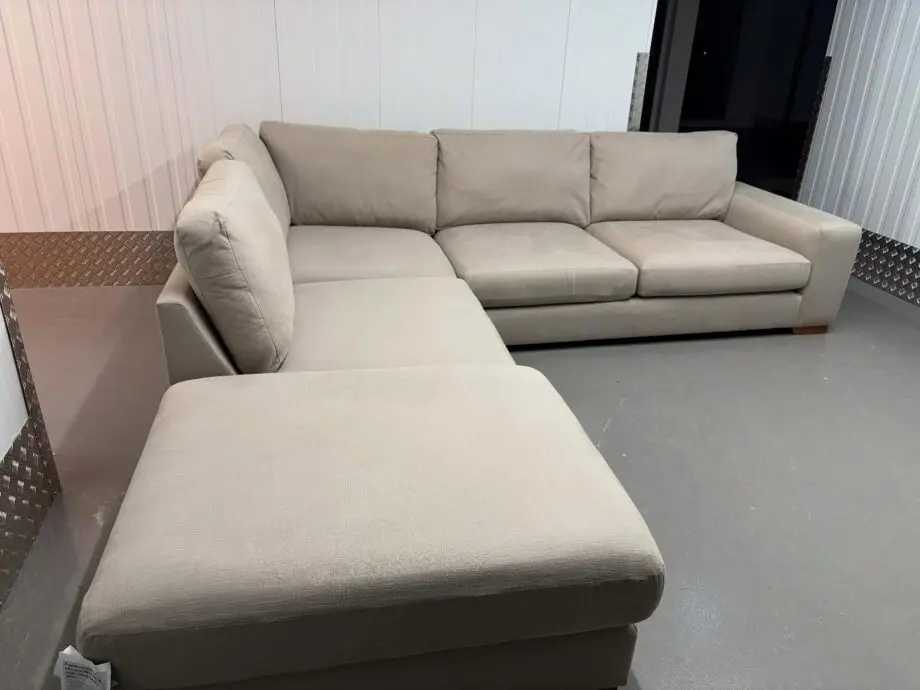 Next 4x Settee L Shape Corner Sofa In Mink Color For Sale With Pouffe