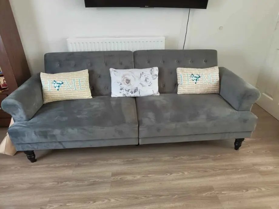 3 seater Velvet Grey sofa bed