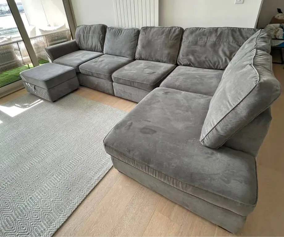 4 seater L shape sofa with footstool