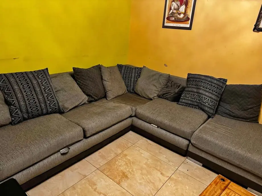4 seater L shape sofa WITH MATCHING FOOTSTOOL