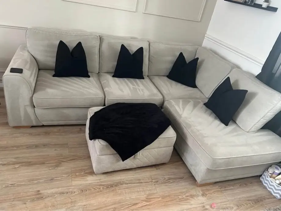 Dusk High Back Corner Sofa + Footstool For Sale