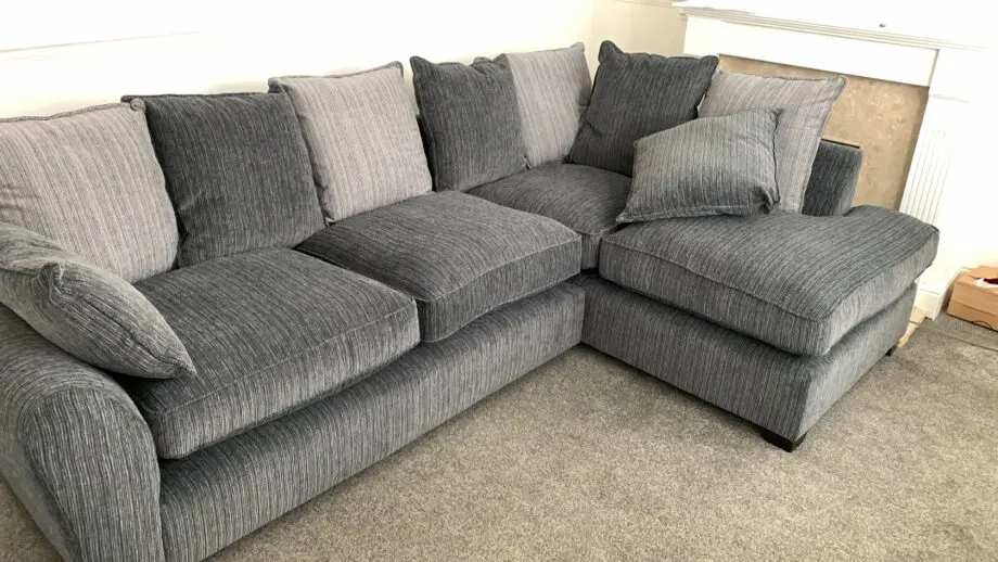 DFS Pillow Back Corner Sofa (Steel & Grey)