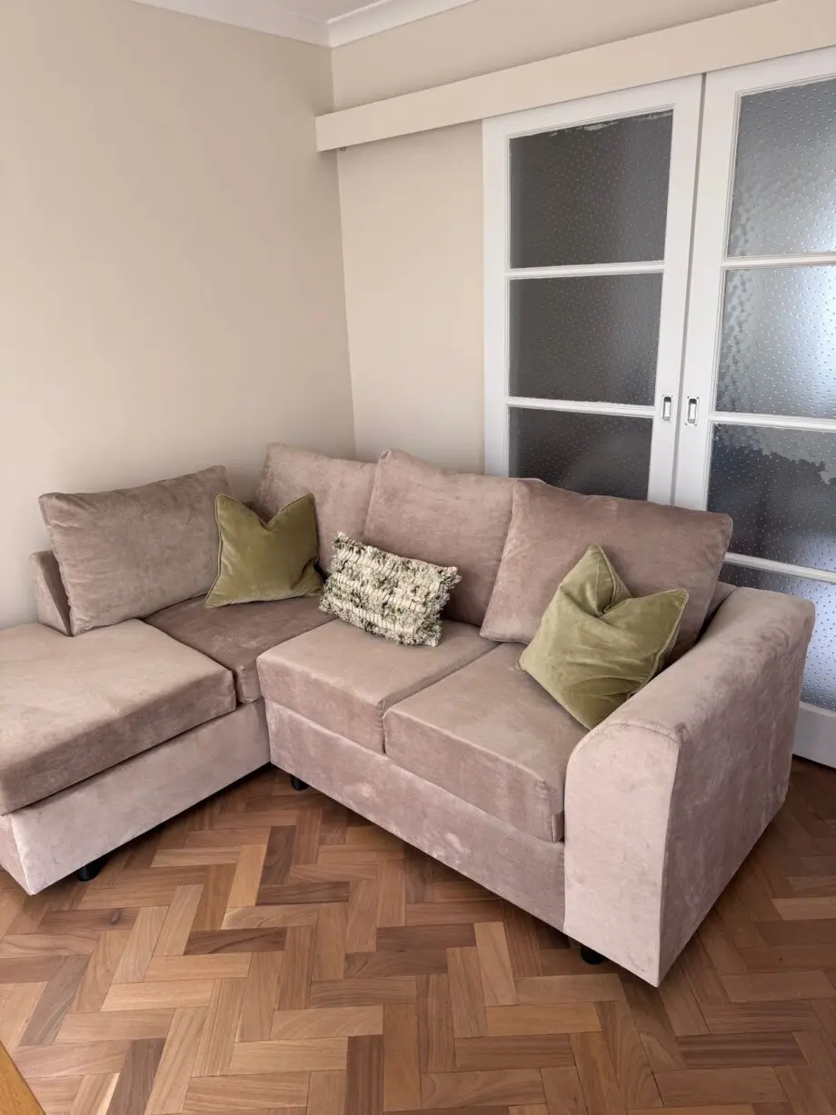 Beige corner sofa