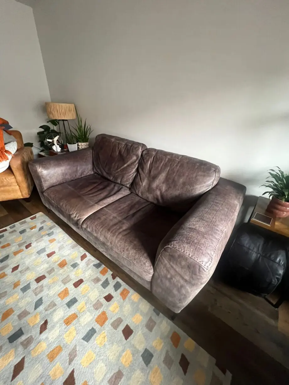 Barker and Stonehouse Brown Troy Leather 2 Seater Sofa