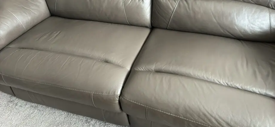 SCS AXEL 3 SEATER MANUAL RECLINER SOFA AND 2 SEATER MANUAL RECLINER SOFA DARK GREY/SELF STITCH LEATHER