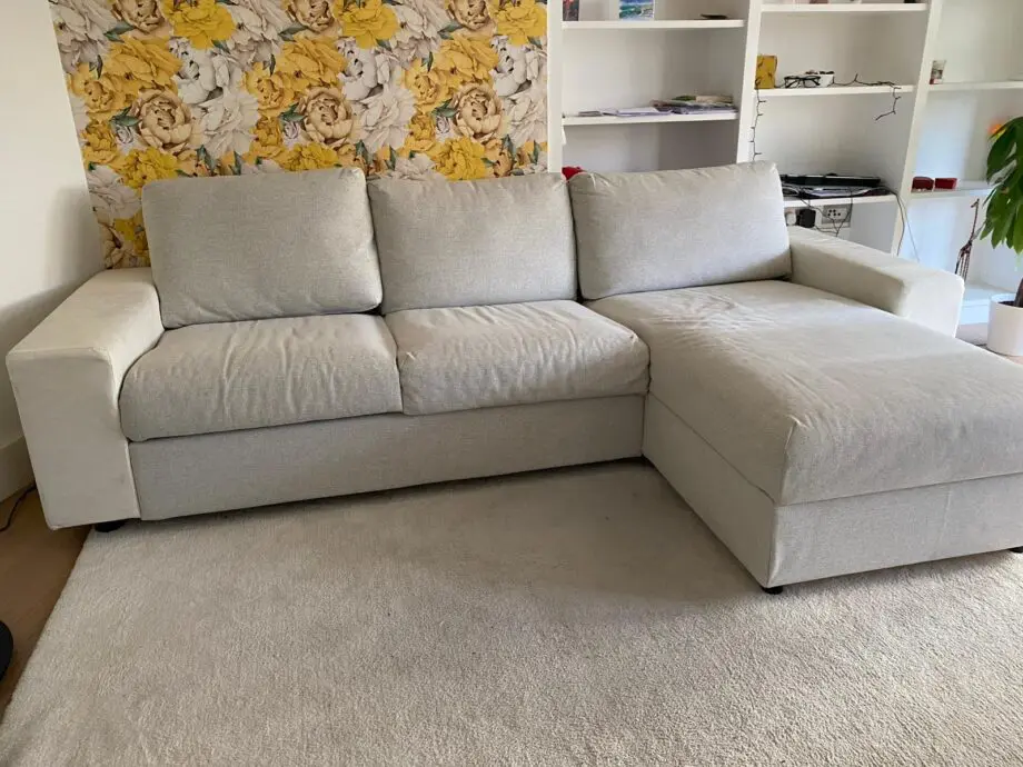 IKEA cream sofa / 3 seater L shaped /