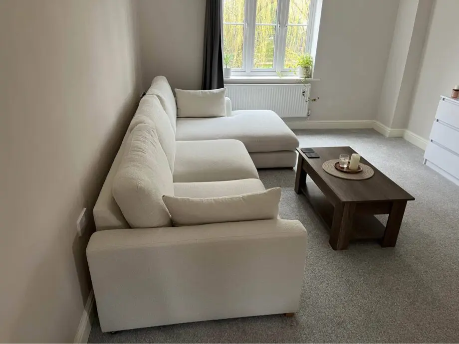 DFS Calix Boucle L-Shape Sofa In Ivory