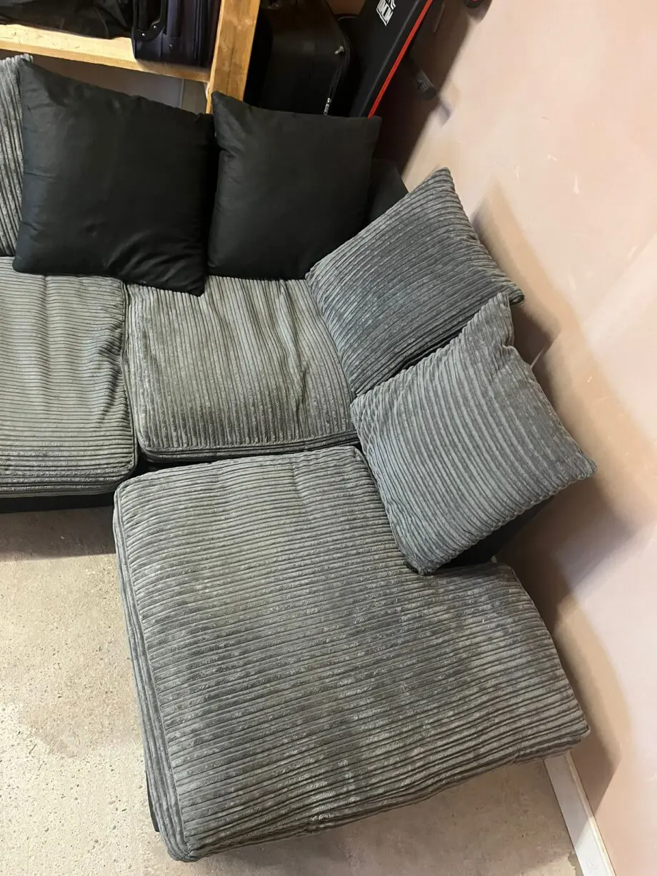 Black and grey corner sofa