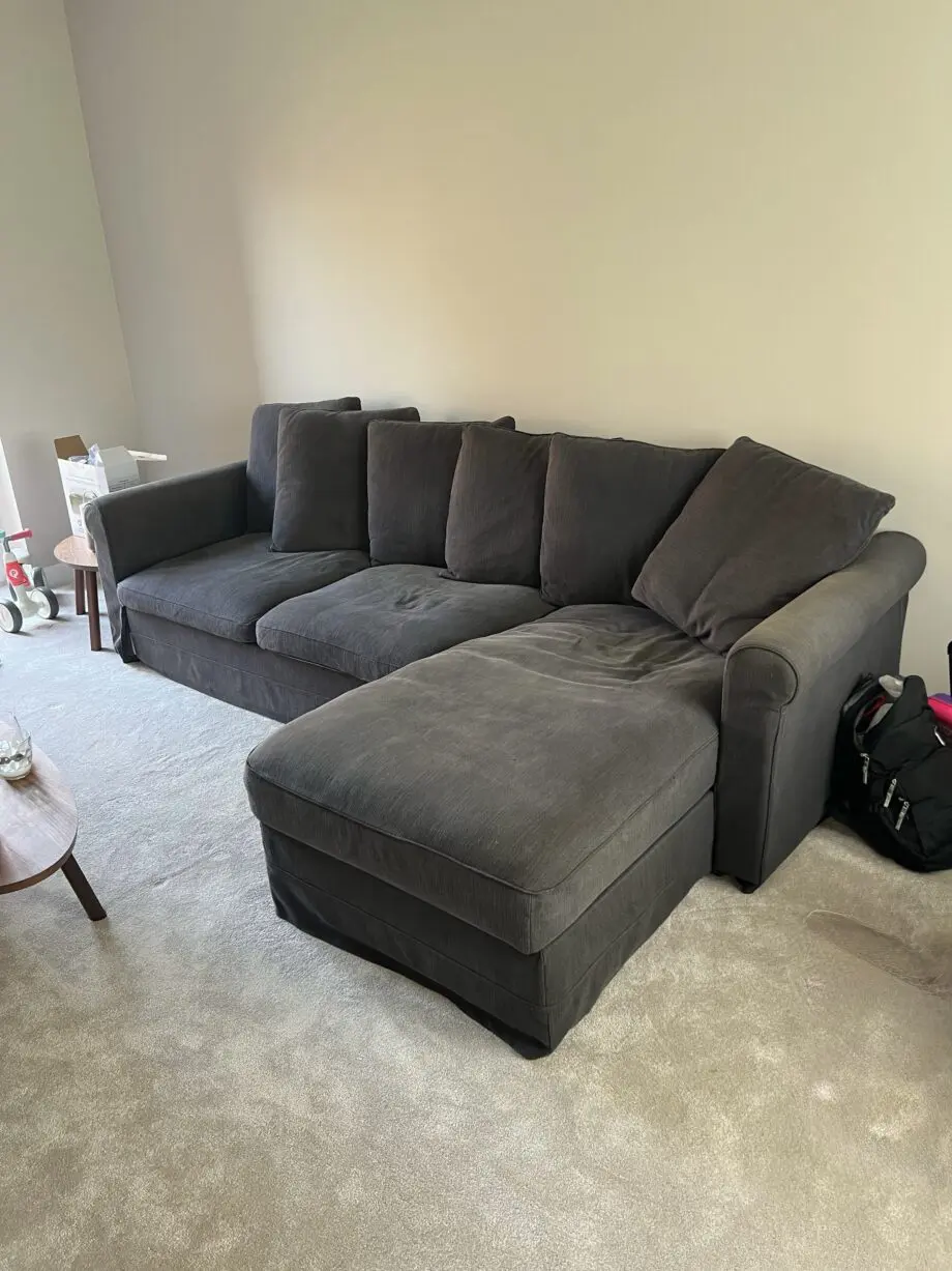 IKEA grey sofa bed with storage