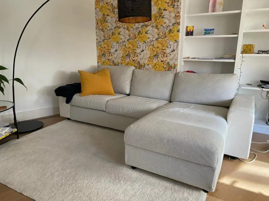 IKEA cream sofa / 3 seater L shaped /