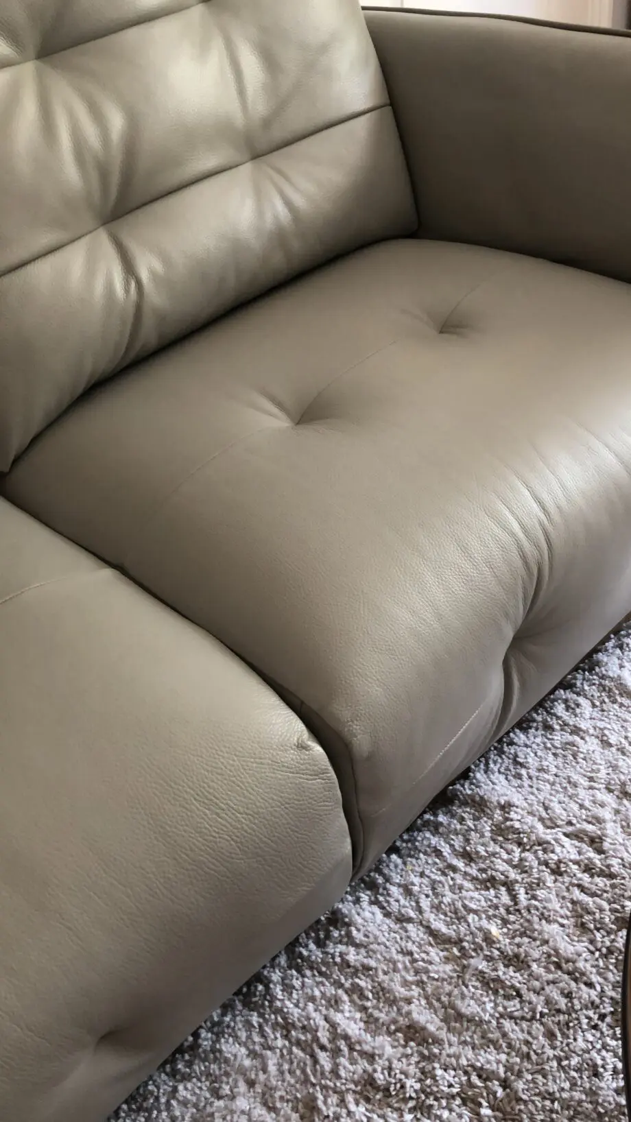 2seater sofa & snuggle chair in grey Italian leather