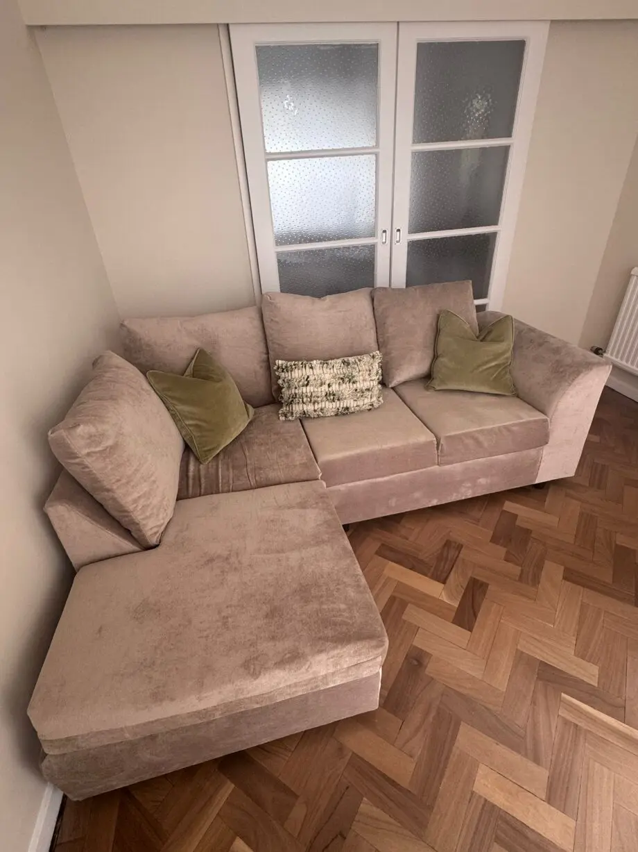 Beige corner sofa
