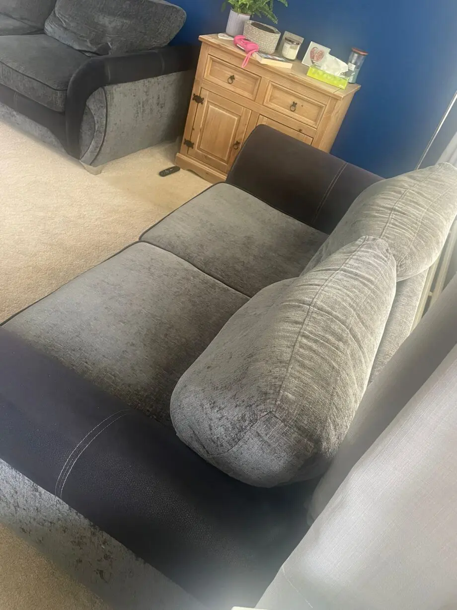 DFS grey and black 2 and 3 seater sofa
