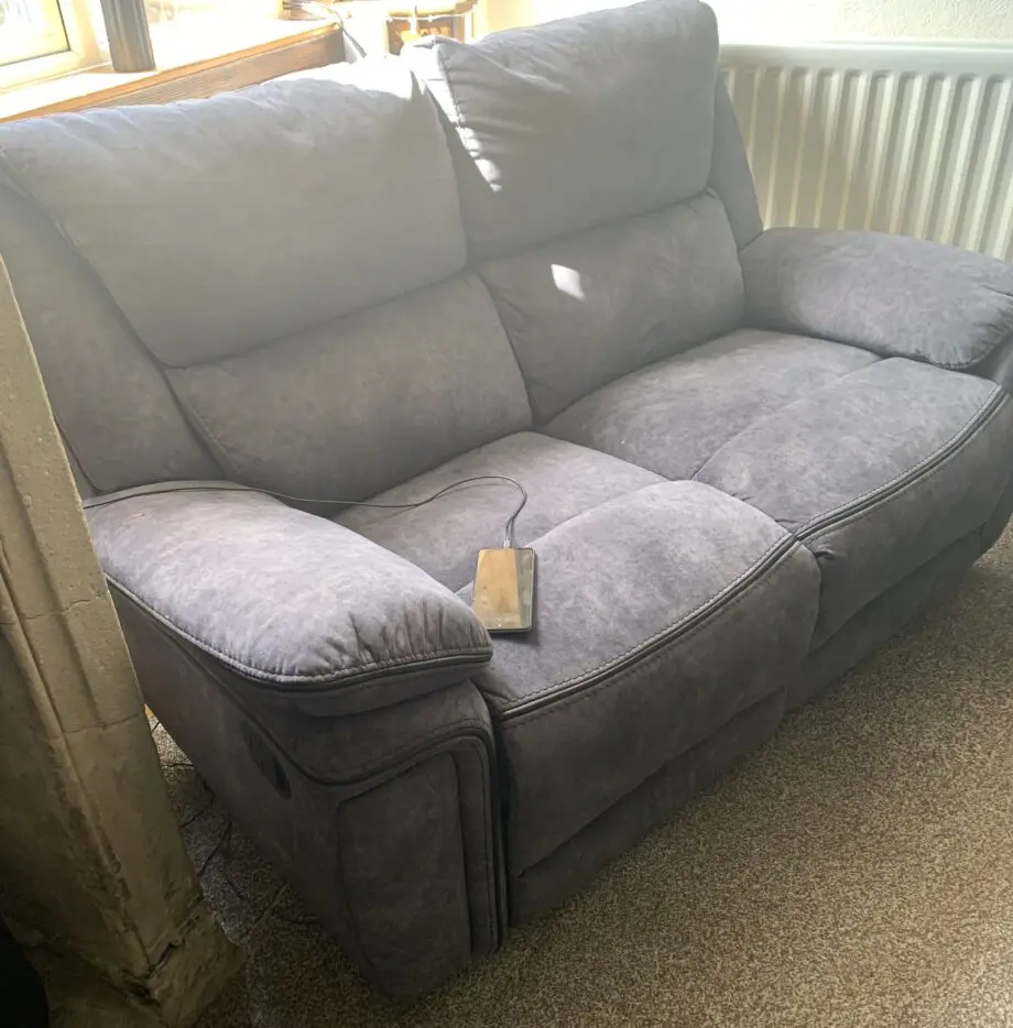 3+2 grey reclying sofas from smoke free house in great condition no tears or marks