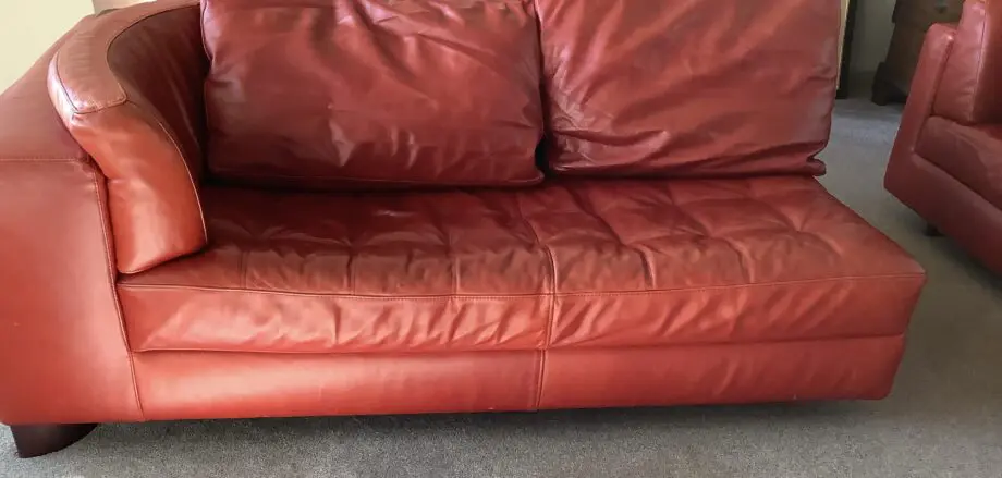 Stunning Natuzzi Oxblood Red Leather Corner Suite and Armchair