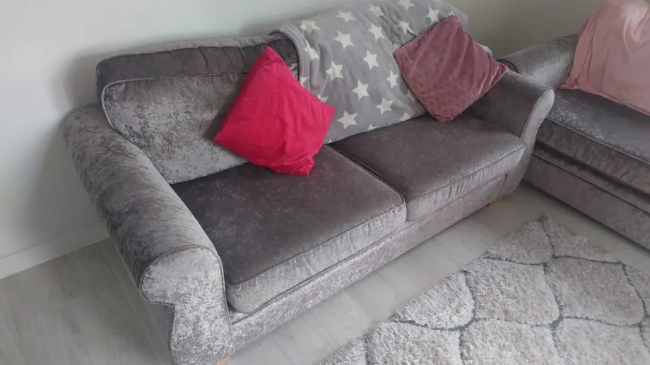 3 Seater Sofa | 2 PIECE SET in Sundance Steel Colour | Velvet Material