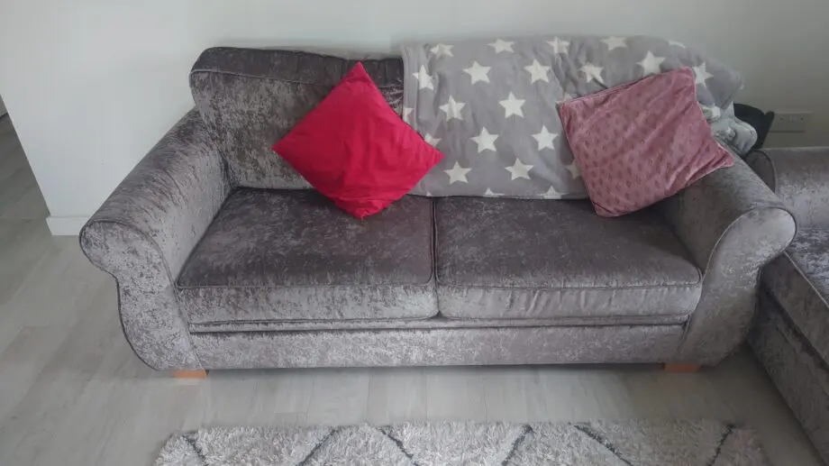 3 Seater Sofa | 2 PIECE SET in Sundance Steel Colour | Velvet Material