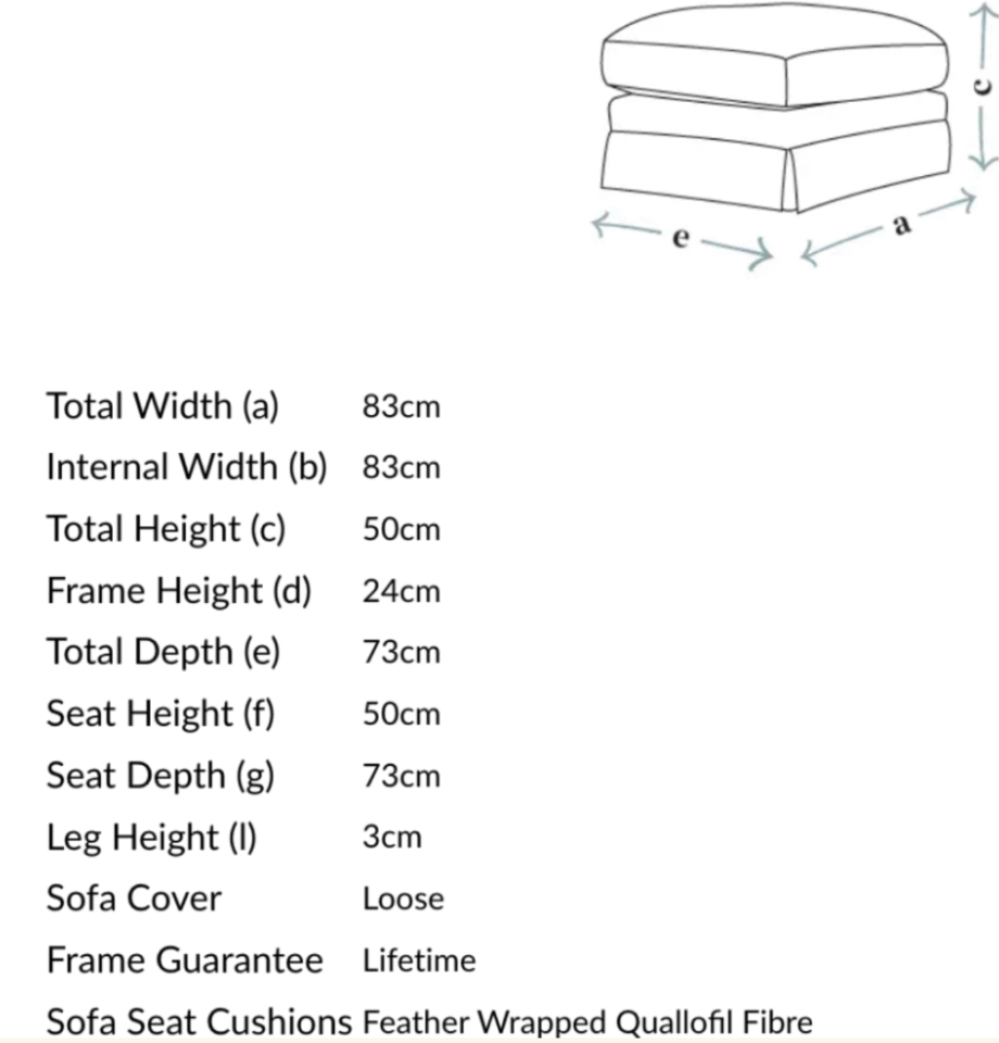 Sofa.com Sofa and Footstool - only 8 months old