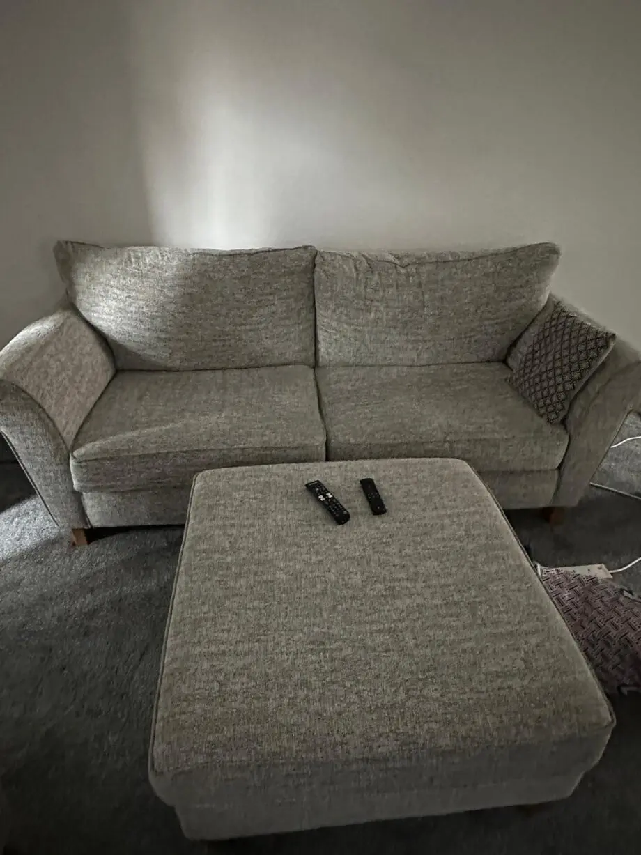 2x 3 seater sofa inc footstool