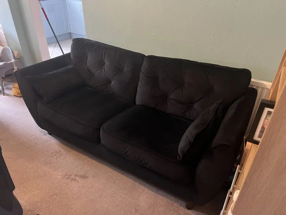 SCS black velvelt sofa