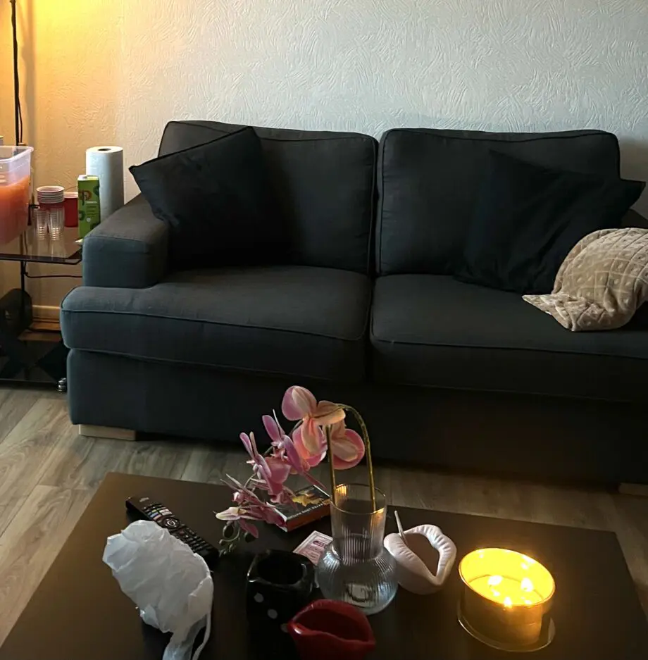 Dark grey 2 seater sofa
