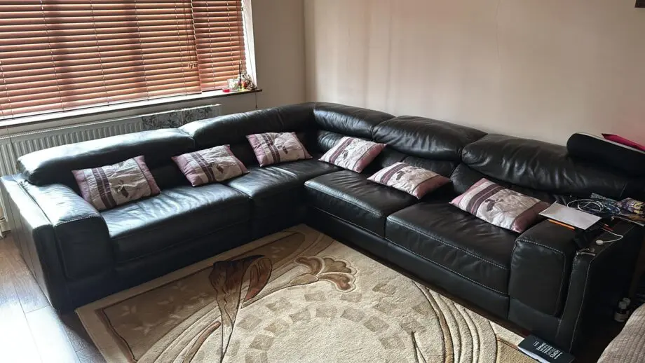 DFS black corner sofa