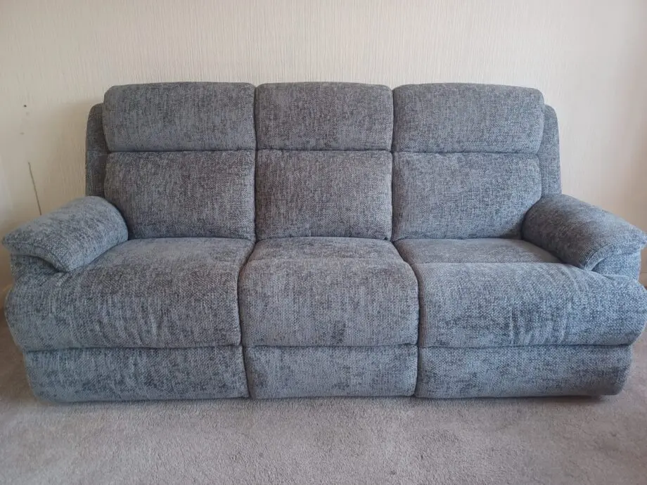 Sofology Gracie 3 Seater Sofa Hopsack Chenille Charcoal and Gracie Chair Hopsack Chenille Charcoal