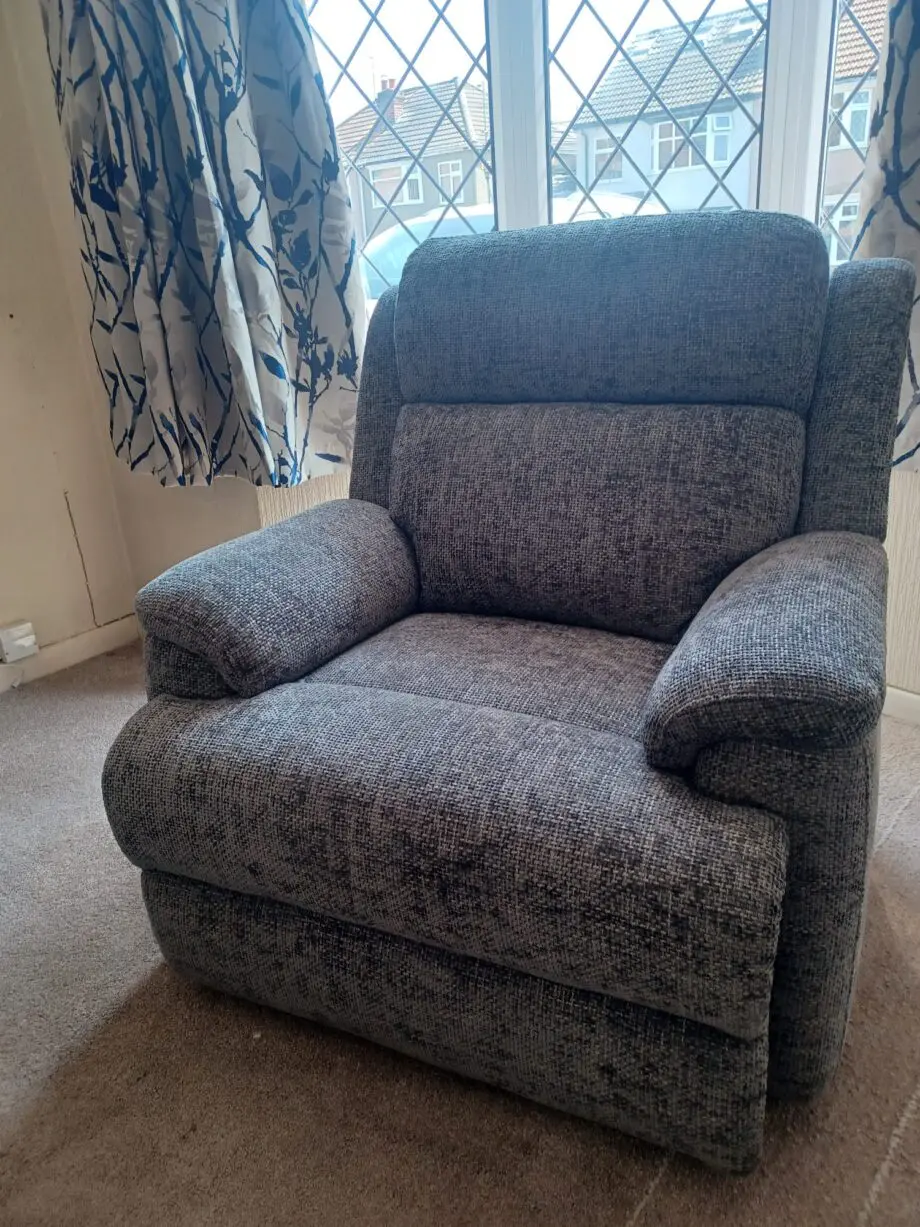 Sofology Gracie 3 Seater Sofa Hopsack Chenille Charcoal and Gracie Chair Hopsack Chenille Charcoal