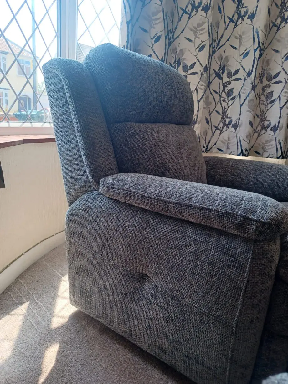 Sofology Gracie 3 Seater Sofa Hopsack Chenille Charcoal and Gracie Chair Hopsack Chenille Charcoal