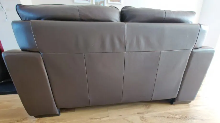 Dark Chocolate Genuine Leather DFS Saskia 2 Seater Sofas (pair)