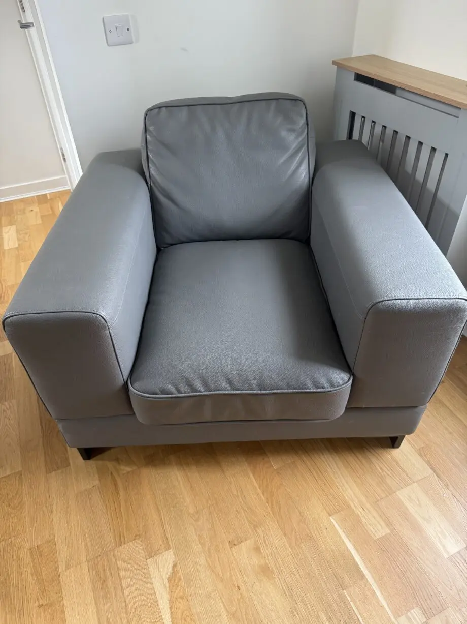 3 Piece Leather Sofa + Footstool