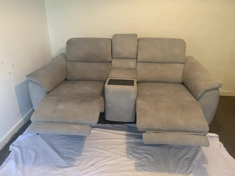 DFS Cinesound power recliner with wireless charging console and usb ports