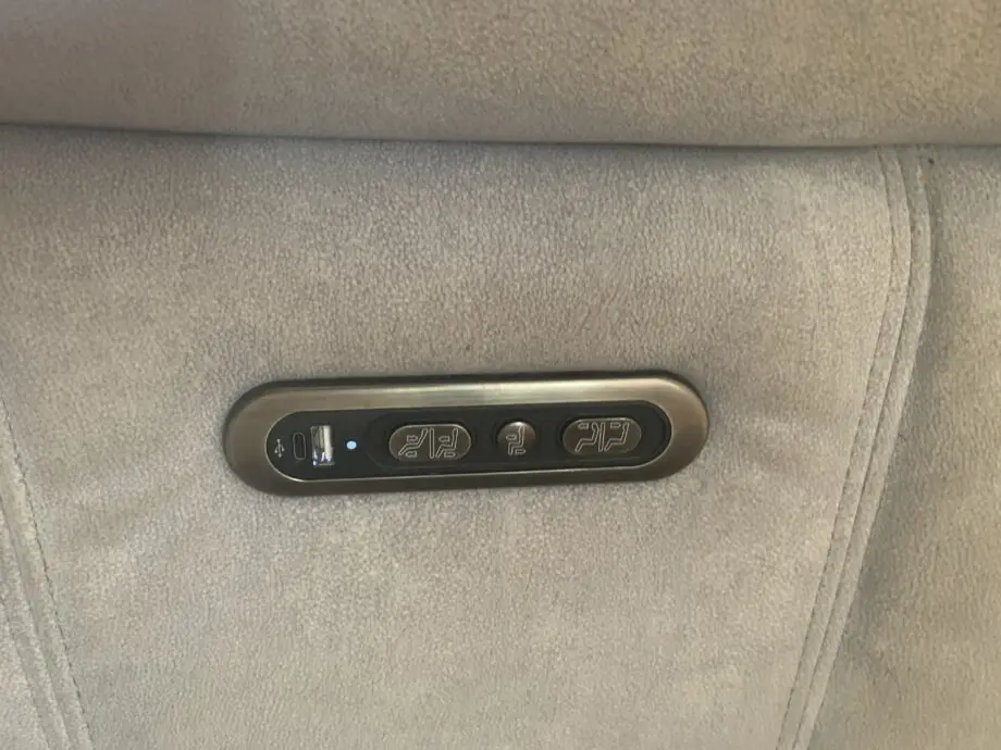 DFS Cinesound power recliner with wireless charging console and usb ports