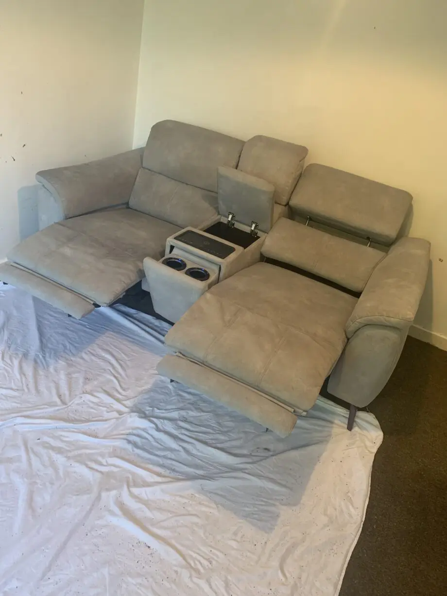 DFS Cinesound power recliner with wireless charging console and usb ports