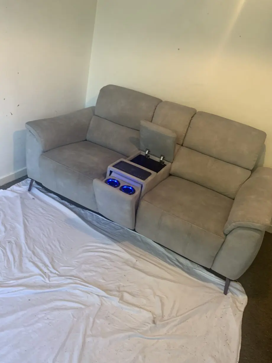 DFS Cinesound power recliner with wireless charging console and usb ports