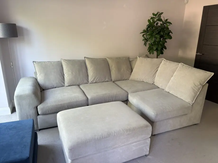 Very Home Sophia Fabric Right Hand Corner Chaise Sofa And Footstool