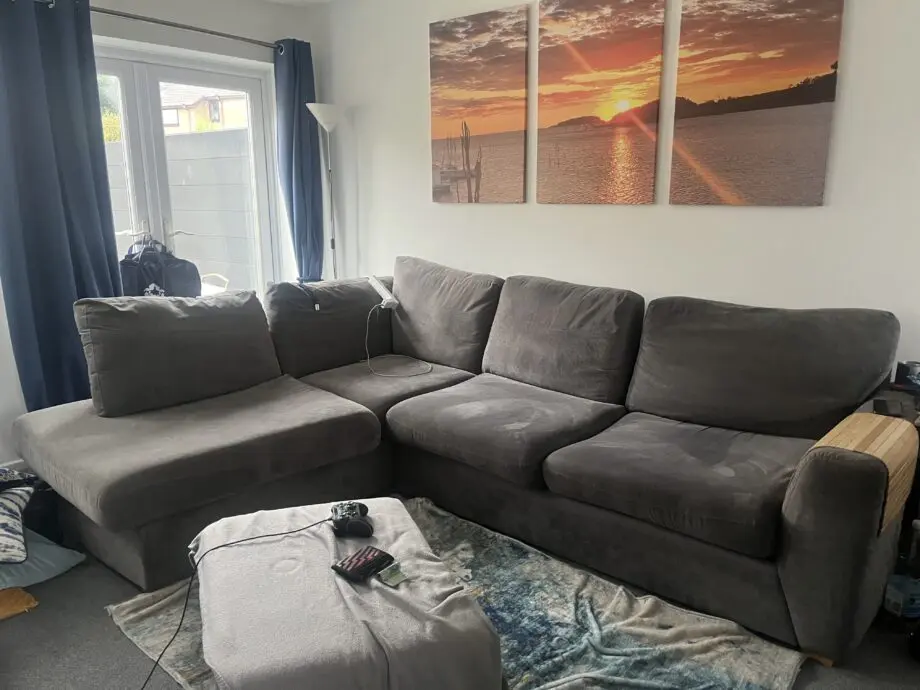 DFS grey Orka corner sofa